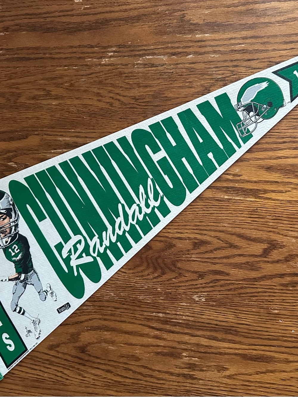 VTG 1991 Philadelphia Eagles Randall Cunningham Pennant Mint Condition